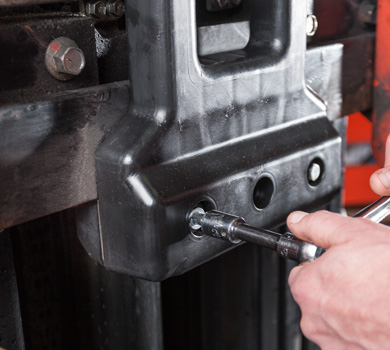 Installing a forklift bumper