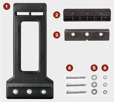 Forklift bumper with all parts and fixtures needed for installation