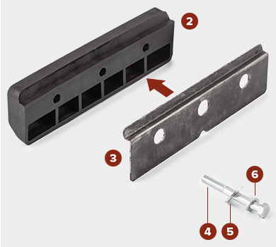 Pallet Dawg forklift bumper assembly including back piece, plate, washers and bolts